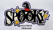 CRAFTECAFE HALLOWEEN KID TITLE premade paper piecing scrapbook diecut piece