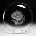 Steuben Poppy Flower Crystal Art Glass Plate Don Wier 8194 RARE 1948 8.25"