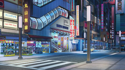 Anime digital art arsenixc cgi street akihabara stores Play Gaming Mat Desk
