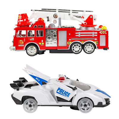 Kidplokio 360 Degree Bump and Go Emergency Responders Fire Truck