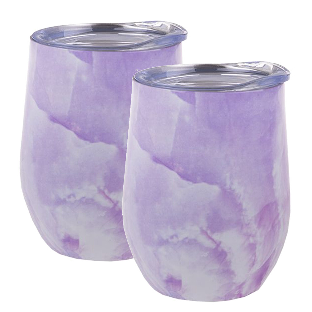 2x Oasis 330ml Stainless Steel Double Wall Insulated Wine Tumbler