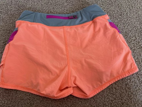 Athleta Girl Record Breaker 3" Athletic Shorts Size Small (7) Orange - Picture 5 of 5