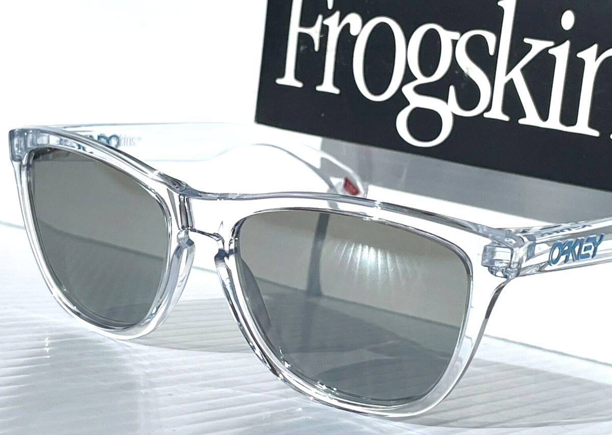 Buy NEW Oakley Frogskins Clear and Blue POLARIZED Galaxy Chrome