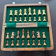Quality handcrafted  travel wooden chess set