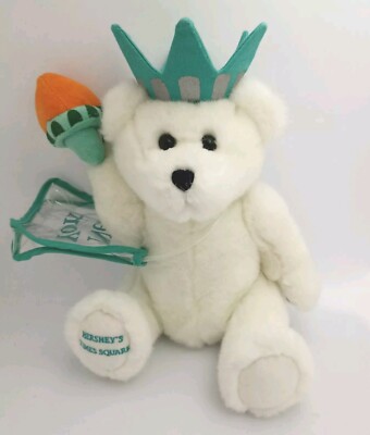 Sammlerstück Hersheys Plüsch Teddybär Freiheitsstatue Choco World Geschenk Spielzeug NYC