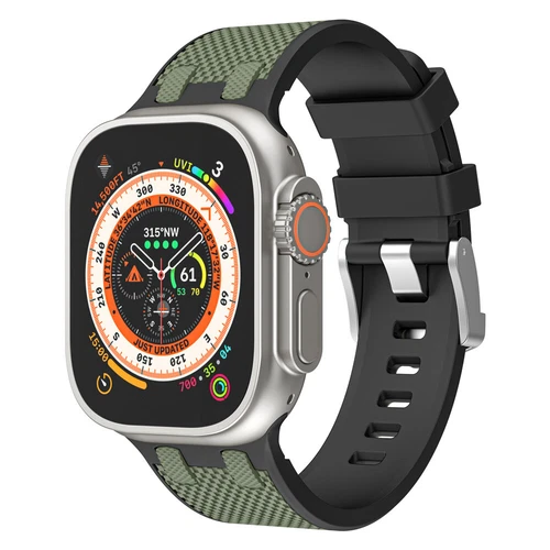 Rubber Sport Band Silicone Strap for Apple Watch 9 8 7 6 5 SE Ultra 2 44/45/49mm - Picture 11 of 40
