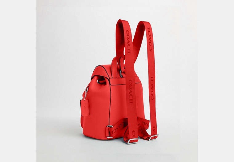 ☂️?Coach Pace☄️SMALL ☄️Backpack Silver/Miami Red 