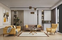 Sofagarnitur Komplette Sofa 431 Sitzer Sessel Stoff Gelb Set 3Tlg Neu