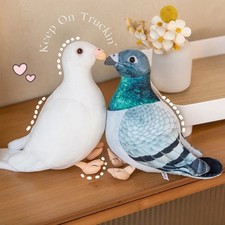 Realistic Pigeon Plush Toy Soft Bird Doll Peace Dove Stuffed Animal Kids Birthda
