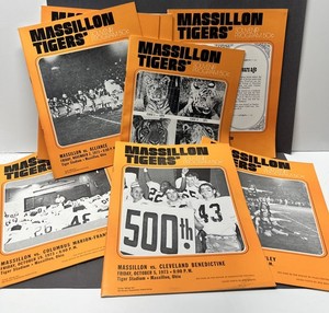 Massillon Tigers Football 1973 Set Of Home Programs