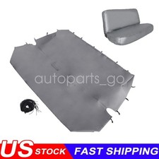Heavy Duty Pu Synthetic Leather Full Size Bench Truck Seat Cover Grey Deluxe Us