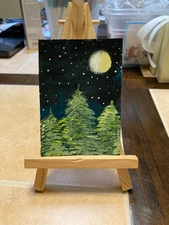 ACEO Original Acrylic Painting Landscape Abstract Art Card ATC Scenery 158