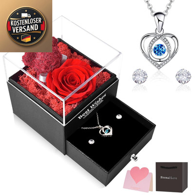 Ewige Rose Schlagendes Herz Schmuckbox