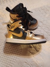 Nike Air Jordan 1 Mid Metallic Gold Black DR6969-071 Toddler TD Baby Boy Size 4C