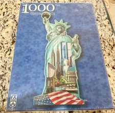 Statue of Liberty Shaped Puzzle 1000 Piece Twin Towers NYC FX Schmid Sealed -New