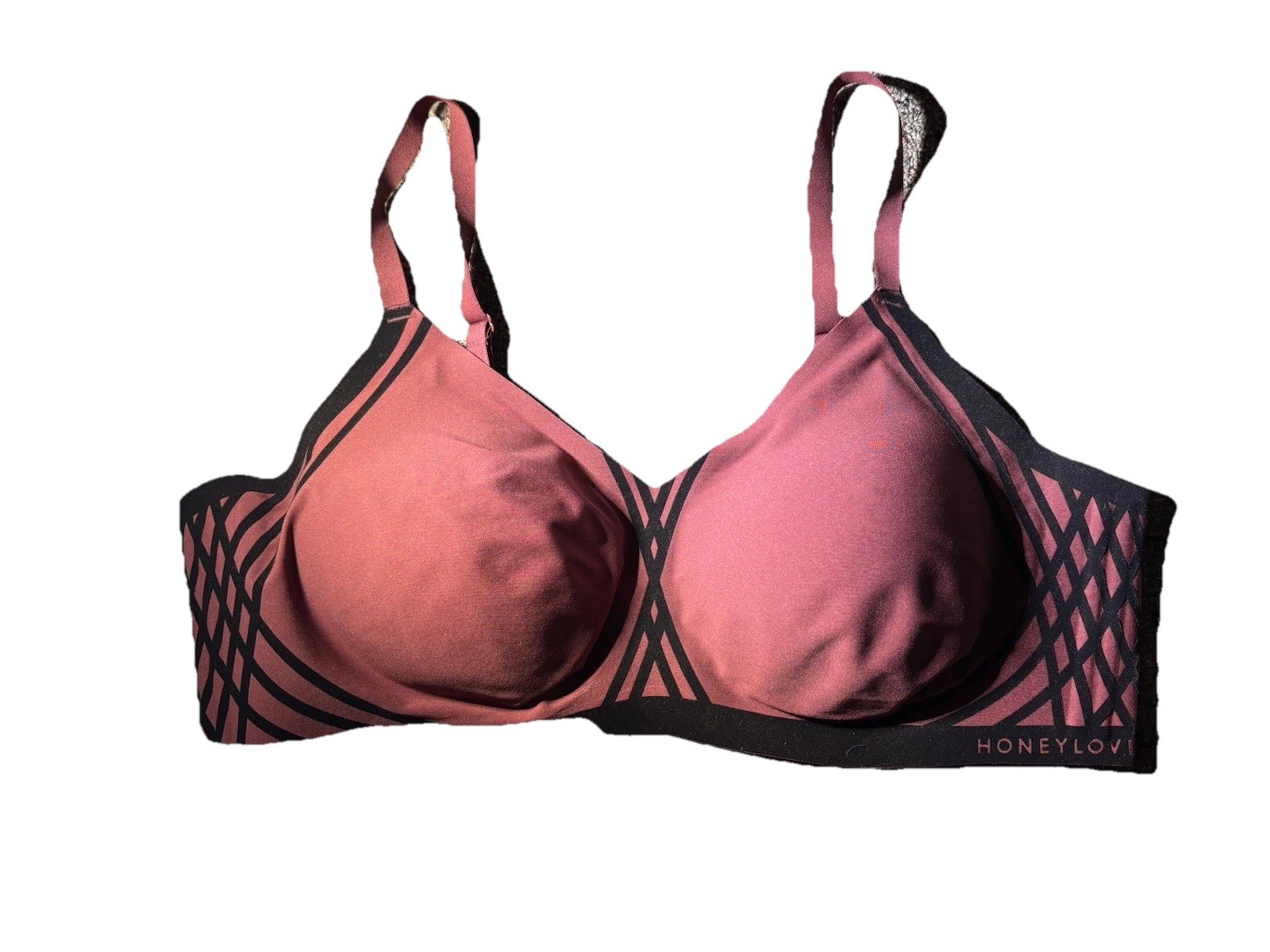 Honeylove 3x Burgundy Wireless Crossover Bra Adjustable Straps Lift & Shape