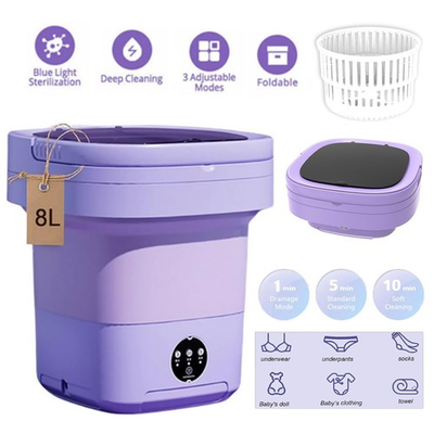 #ad Portable Washing Machine Mini Washer 8L Upgraded Foldable Washer Dryer Travel $23.98