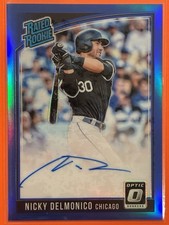 2018 Panini Donruss Optic Nicky Delmonico Rated Rookie Auto Blue Prizm /60