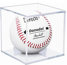 Clear Acrylic Baseball Display Case Protective Cube Holder Box Clear