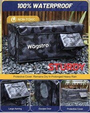 Heated Cat House for Outside, Waterproof Awning  Escape Door Heated Pad House