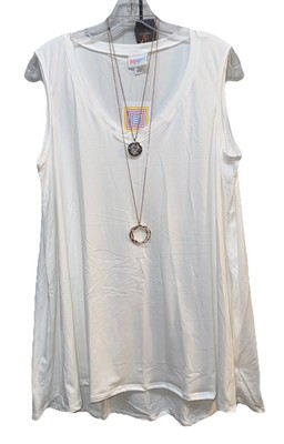 NWT New Release LuLaRoe Large Solid White KRISTINA Oversized Tank Top