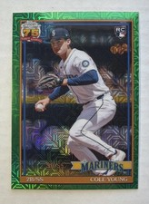 2026 Topps Series 1 Cole Young Rookie #91C-8 Chrome Green Mojo Refractor 90/99