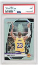 2024 Prizm LeBron James Silver Prizm PSA 9 Chalk Toss Iconic Card #130 LA LAKERS