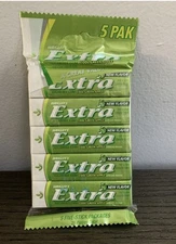 Vintage Wrigley’s Extra Gum Cool Green Apple Sugar Free 5-PAK NOS DISCONTINUED 
