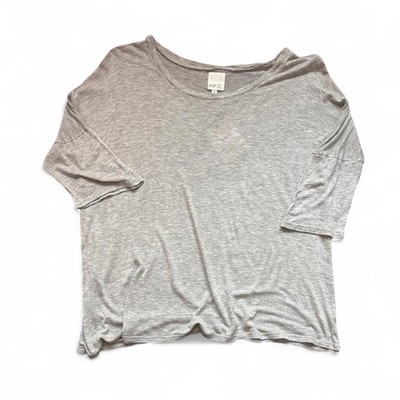 NWOT MINKPINK x MP|C Soft Two-Tone Heather Grey Basics 3/4 Sleeve Top   SMALL