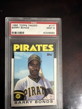 1986 Topps Traded BARRY BONDS #11T MINT Pirates Baseball ROOKIE RC Card PSA 9. rookie card picture