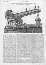 RANSOME & NAPIER Ipswich Steam Titan for Madras Harbour Works Antique Print 1891