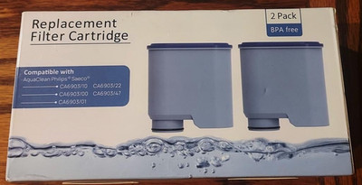 Aquaclean Philips Saeco Replacement Filter Cartridge 2 Pack New Q