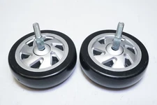 New Lot of 2 Unbranded 4-7/8" Hard Rubber Wheel w/ Axle Ships FREE
