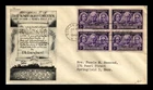 US COVER PROGRESS OF WOMEN FDC SCOTT 959 BLOCK OF 4 LOWRY ARISTOCRATS