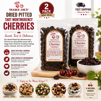 2 Pack Trader Joe s Tart Montmorency Cherries   Dried & Pitted 8 oz