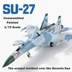 1/72 Russain Su-27 Flanker B Fighter Barents Sea Painted Unassembled Model