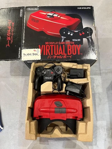 Nintendo Virtual Boy Red Black Game Console + w/ Box tasted