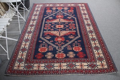 Vintage 5,2x7,1 ft Rug, Turkish Area Rug, Blue Oriental Rug