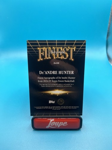 De’Andre Hunter 2024-25 Topps Finest Autographs Blue Geometric 74/99 Cavaliers - Picture 2 of 2