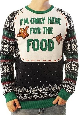 Ugly Christmas Sweater I'm Only Here For The Food Funny Holiday Unisex Jumper