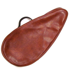 Vinyl Tennis Racket Racquet Cover Zipper End Handle Brown (not tan) Retro