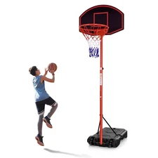 Costway Adjustable Basketball Hoop System Stand Portable W/2 Wheels Fillable