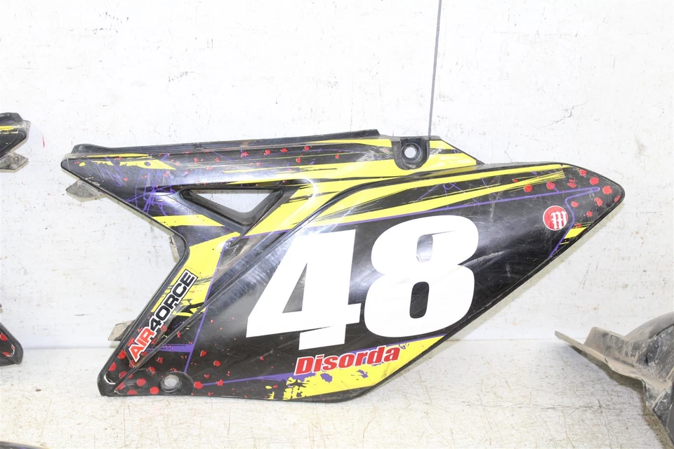 2011 Suzuki RMZ 250 Plastic Fender Set Number Plates Tank Shrouds Fork Guards - Image 3 of 4