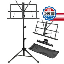 IRONTREE Sheet Music Stand with Clamp and Carrying Bag - 2 in 1 Dual-Use Desktop