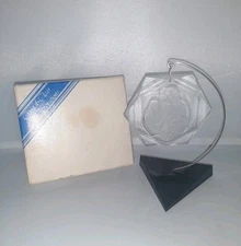 Vintage Henco Crystal Clear Decorations Nativity Christmas Ornament w/ stand