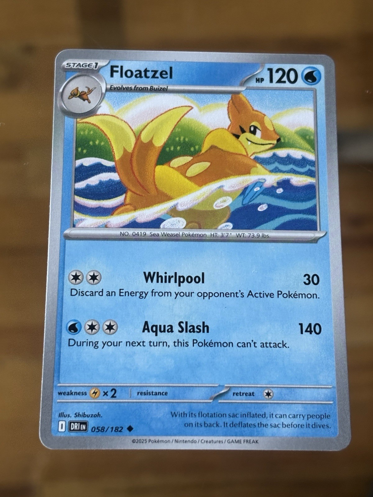 Floatzel 058/182 Uncommon Destined Rivals Pokemon Card