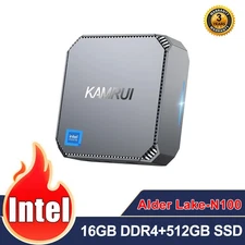 KAMRUI 4K Mini PC Intel 12th Alder Lake N100 16GB DDR4 512GB SSD WINDOWS 11 PRO