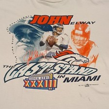     VTG Denver Broncos John Elway NFL Super Bowl XXXIII T-Shirt Sz XL 22x27.5
