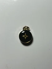 LOUIS VUITTON LV ZIPPER PULL CHARM Gold Black Double Sided 15mm