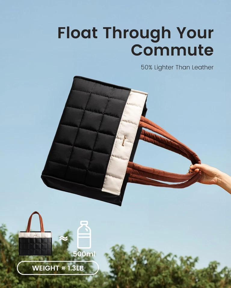 Bolsa tote feminina, bolsa de trabalho acolchoada 15,6 polegadas bolsa para laptop para chá de enfermeira... - Imagem 4 de 4